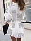 voordelige Mini-jurken-Dames Street chic Ruimvallend Chiffon Jurk - Letter, Print Overhemdkraag Midi