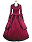 cheap Historical &amp; Vintage Costumes-Duchess Gothic Vintage Victorian Medieval 18th Century Dress Party Costume Masquerade Prom Dress Women&#039;s Lace Costume Black / Burgundy Vintage Cosplay Party Prom Long Sleeve Floor Length Ball Gown