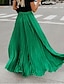 cheap Plain Skirts-Women&#039;s Swing Long Skirt Maxi Chiffon Satin Gold Velvet Black Green Pale Pink Skirts Summer Pleated Patchwork Without Lining Elegant Vintage Fashion Street Holiday S M L