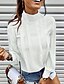 economico Bluse e camicie da donna-Per donna Camicia Tinta unita Manica lunga Rotonda Top Top di base Bianco Blu