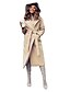 cheap Women&#039;s Coats &amp; Trench Coats-Women&#039;s Fall &amp; Winter Coat Long Solid Colored Daily Wine Khaki Navy Blue Light Blue S M L XL