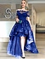 cheap Cocktail Dresses-Ball Gown Evening Gown Celebrity Style Dress Prom Formal Evening Asymmetrical Short Sleeve Off Shoulder Lace with Tier Lace Insert 2024