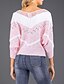 cheap Women&#039;s Sweaters-Women&#039;s Solid Colored Long Sleeve Loose Pullover Sweater Jumper, V Neck Winter Blushing Pink / Blue S / M / L