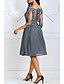 cheap Romantic Lace Dresses-Women&#039;s A-Line Dress Knee Length Dress 3/4 Length Sleeve Floral Lace Hot Blue Wine Gray S M L XL XXL