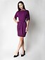 cheap Women&#039;s Dresses-Women&#039;s Wine Purple Dress Elegant A Line Solid Colored Patchwork S M
