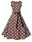 cheap Vintage Dresses-Women&#039;s Vintage Slim A Line Dress - Polka Dot Floral Print Yellow Green White S M L XL