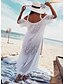 cheap Maxi Dresses-Women&#039;s Shift Dress Maxi long Dress - Short Sleeve Solid Colored White One-Size