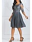 cheap Romantic Lace Dresses-Women&#039;s A-Line Dress Knee Length Dress 3/4 Length Sleeve Floral Lace Hot Blue Wine Gray S M L XL XXL