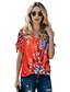 cheap Women&#039;s Blouses &amp; Shirts-Women&#039;s Floral Print Shirt Basic Daily Wear V Neck Blue / Orange