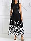 cheap Women&#039;s Dresses-Women&#039;s Sheath Dress Sleeveless Floral Print Black S M L XL XXL XXXL / Maxi