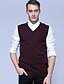 Недорогие Мужские свитера и кардиганы-Men&#039;s Solid Colored Sleeveless Slim Vest Sweater Jumper, V Neck Fall / Winter Wine / Light gray / Dark Gray US32 / UK32 / EU40 / US34 / UK34 / EU42 / US36 / UK36 / EU44