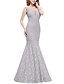cheap Prom Dresses-Mermaid / Trumpet Elegant See Through Formal Evening Dress Illusion Neck Y Neck Sleeveless Sweep / Brush Train Lace with Lace Insert 2021