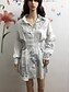 abordables Robes Mini-Femme Robe de Mousseline manche longue Vêtement de rue Imprimer Lettre Col de Chemise Ceinture Incluse Ample Blanche S M L XL
