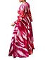 cheap Maxi Dresses-Women&#039;s Shift Dress Maxi long Dress - Long Sleeve Floral Plaid Deep V Plus Size Street chic Boho Chiffon Blue Red S M L XL XXL