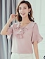 cheap Women&#039;s Blouses &amp; Shirts-Women&#039;s Blouse Solid Colored Print Tops Chiffon Blushing Pink