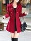 cheap Women&#039;s Coats &amp; Trench Coats-Women&#039;s Coat Outdoor Work Daily Winter Fall Spring Long Coat Stand Collar Regular Fit Basic Elegant &amp; Luxurious Jacket Long Sleeve Blue Wine Army Green / Business