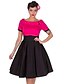 cheap Vintage Dresses-Women&#039;s Swing Dress Short Sleeve Polka Dot Vintage Cotton Black Red Fuchsia S M L XL XXL 3XL