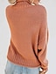 Недорогие Плечевые изделия больших размеров-Жен. Однотонный Длинный рукав Пуловер Свитер джемпер, Хомут Красный / Зеленый / Бежевый S / M / L