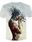 preiswerte T-Shirts für Herren mit 3D-Druck-Men&#039;s T shirt Cartoon Color Block 3D Round Neck Club Beach Print Short Sleeve Tops Streetwear Exaggerated Light gray