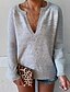 cheap Sweaters &amp; Cardigans-Women&#039;s Solid Colored Pullover Long Sleeve Sweater Cardigans V Neck Fall Gray