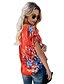 cheap Women&#039;s Blouses &amp; Shirts-Women&#039;s Floral Print Shirt Basic Daily Wear V Neck Blue / Orange
