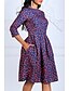 cheap Print Dresses-Women&#039;s Street chic Punk &amp; Gothic A Line Sheath Dress - Geometric Print White Red Blushing Pink L XL XXL
