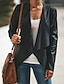 رخيصةأون جواكيت للنساء-نسائي جاكيت مناسب للبس اليومي أساسي عادية لون سادة أبيض / أسود / رمادي S / M / L