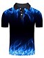 baratos Pólos para Homem-Homens Camisa de golfe Gráfico 3D Tamanhos Grandes Estampado Manga Curta Diário Blusas Básico Moda de Rua Colarinho de Camisa Azul