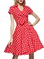 cheap Historical &amp; Vintage Costumes-Audrey Hepburn Polka Dots Retro Vintage 1950s Dress Prom Dress Women&#039;s Costume Black / Red / Brown Vintage Cosplay Half Sleeve Knee Length