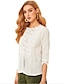 cheap Women&#039;s Blouses &amp; Shirts-Women&#039;s Shirt Going Out Tops Blouse Concert Tops White Pink Blue Solid Colored Lace Long Sleeve Daily Holiday Deep V Regular S