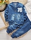 billige Sett med klær for guttebabyer-Baby Gutt Grunnleggende Trykt mønster Langermet Normal Tøysett Lyseblå