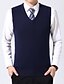 cheap Men&#039;s Sweaters &amp; Cardigans-Men&#039;s Solid Colored Sleeveless Vest Sweater Jumper, V Neck Fall / Winter Wool Black / Wine / Dark Gray US32 / UK32 / EU40 / US34 / UK34 / EU42 / US36 / UK36 / EU44