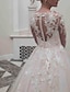 baratos Vestidos de Casamento-recepção pequenos vestidos brancos vestidos de noiva simples linha a decote em v manga comprida até o chão vestidos de noiva de chiffon com babados