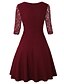 cheap Vintage Dresses-Women&#039;s Swing Dress Midi Dress Blushing Pink Wine Green Black Red Navy Blue Short Sleeve Striped Round Neck Hot Vintage Slim S M L XL XXL / Cotton / Cotton
