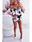 cheap Women&#039;s Jumpsuits &amp; Rompers-Women&#039;s Street chic Romper, Floral / Geometric Print S M L