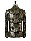 baratos Trench coat masculino-Homens Lapela Chanfrada Ternos / Conjuntos Geométrica Dourado US34 / UK34 / EU42 / US36 / UK36 / EU44 / US38 / UK38 / EU46
