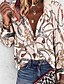preiswerte Blusen und Hemden für Damen-Damen Bluse Geometrisch Sexy Täglich Übergröße Bluse Hemd Langarm V Ausschnitt Lockere Passform Blau Purpur Gelb US4 / UK8 / EU36