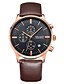 cheap Sport Watches-MEGIR Men&#039;s Sport Watch Quartz Sporty Stylish Fashion Water Resistant / Waterproof Calendar / date / day Chronograph Analog Black / White Rose Gold White / Gold / Two Years / Genuine Leather