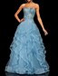 cheap Prom Dresses-A-Line Prom Dresses Luxurious Dress Prom Formal Evening Floor Length Sleeveless Sweetheart Tulle with Sequin Ruffles Tiered 2024