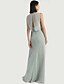 cheap Bridesmaid Dresses-Sheath / Column Bridesmaid Dress Jewel Neck Sleeveless Elegant Floor Length Chiffon with 2022