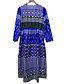 cheap Maxi Dresses-Women&#039;s Swing Dress Long Sleeve Color Block V Neck Plus Size Blue Purple Orange Gray S M L XL XXL / Maxi