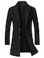 cheap Men’s Jackets &amp; Coats-Men&#039;s Trench Coat Overcoat Fall Winter Daily Long Coat Notch lapel collar Slim Basic Jacket Long Sleeve Solid Colored Wine Gray Black / Wool