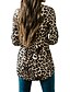 cheap Women&#039;s Blouses &amp; Shirts-Women&#039;s Shirt Leopard Long Sleeve Daily Tops Basic Streetwear V Neck Brown / Work