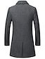 ieftine Trenci pentru bărbați-Bărbați Palton de iarnă Haină de lână pardesiu Afaceri Casual Iarnă Lână Îmbrăcăminte exterioară Îmbrăcăminte De Bază Mată Rever Clasic