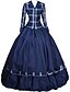 cheap Historical &amp; Vintage Costumes-Maria Antonietta Rococo Victorian 18th Century Vacation Dress Dress Outfits Prom Dress Women&#039;s Cotton Costume Blue Vintage Cosplay Party Prom Long Sleeve Floor Length Long Length Ball Gown Plus Size
