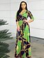 cheap Maxi Dresses-Women&#039;s Maxi Slim A Line Dress - Geometric Tassel Fringe V Neck Fuchsia Blue Green S M L XL