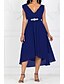 رخيصةأون فساتين للنساء-نسائي فستان شكل حرف A فستان طويل أرجواني أحمر أزرق البحرية بدون كم لون سادة V رقبة 纯色 شيفون S M L XL XXL 3XL 4XL 5XL / قياس كبير / قياس كبير