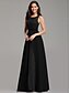 cheap Prom Dresses-A-Line Empire Wedding Guest Prom Valentine&#039;s Day Dress Jewel Neck Sleeveless Floor Length Chiffon Lace with Overskirt Lace Insert 2021