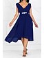 baratos Vestidos de mulher-Mulheres Vestido A Line Vestido maxi longo Roxo Vermelho Azul Marinha Sem Manga Sólido Decote V Cor Única Chiffon S M L XL XXL 3XL 4XL 5XL / Tamanhos Grandes / Tamanhos Grandes