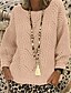 cheap Plus Size Tops-Women&#039;s Solid Colored Pullover Long Sleeve Loose Sweater Cardigans Round Neck Fall Winter Black Yellow Blushing Pink